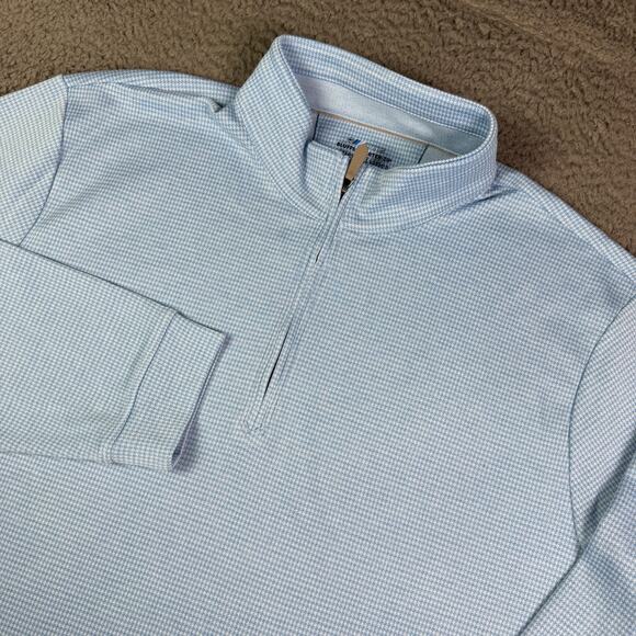 Vineyard Vines Sweatshirt Mens 2XL Blue Bluffs Quarter Zip Pullover Houndstooth - Picture 1 of 7
